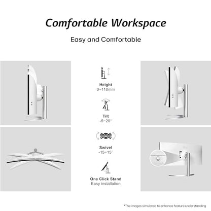 LG UltraWide Monitor Curved 49WQ95C, 49 Inch, 5120 x 1440, 144Hz, Nano IPS Display, VESA Display HDR 400, Nvidia G-sync Compatible, AMD FreeSync, Stereo Speakers, Ergonomic Design, USB Type-C, HDMI