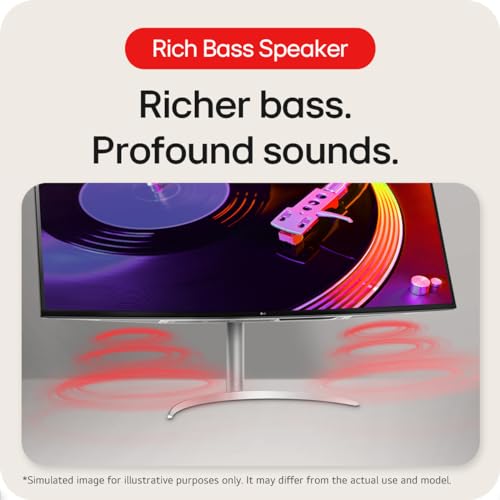 LG UltraWide Monitor Curved 49WQ95C, 49 Inch, 5120 x 1440, 144Hz, Nano IPS Display, VESA Display HDR 400, Nvidia G-sync Compatible, AMD FreeSync, Stereo Speakers, Ergonomic Design, USB Type-C, HDMI