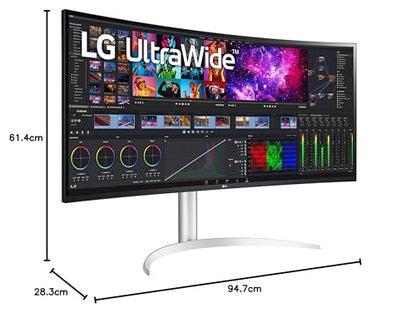 LG UltraWide Monitor Curved 49WQ95C, 49 Inch, 5120 x 1440, 144Hz, Nano IPS Display, VESA Display HDR 400, Nvidia G-sync Compatible, AMD FreeSync, Stereo Speakers, Ergonomic Design, USB Type-C, HDMI