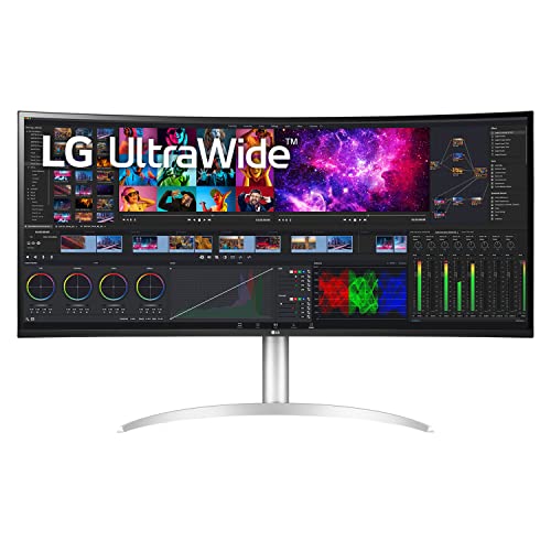 LG UltraWide Monitor Curved 49WQ95C, 49 Inch, 5120 x 1440, 144Hz, Nano IPS Display, VESA Display HDR 400, Nvidia G-sync Compatible, AMD FreeSync, Stereo Speakers, Ergonomic Design, USB Type-C, HDMI