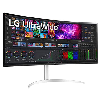LG UltraWide Monitor Curved 49WQ95C, 49 Inch, 5120 x 1440, 144Hz, Nano IPS Display, VESA Display HDR 400, Nvidia G-sync Compatible, AMD FreeSync, Stereo Speakers, Ergonomic Design, USB Type-C, HDMI
