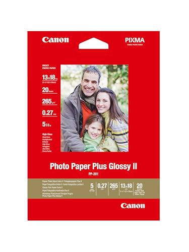 Canon PP-201 Glossy II Photo Paper Plus 13cm x 18cm - 20 Sheets
